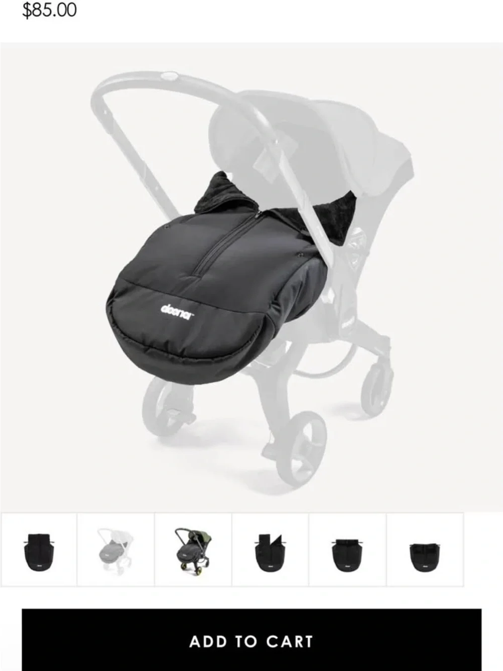Doona Black Cozy Footmuff for Strollers